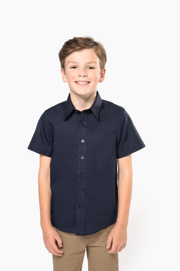 Camisa de criança manga curta em popeline