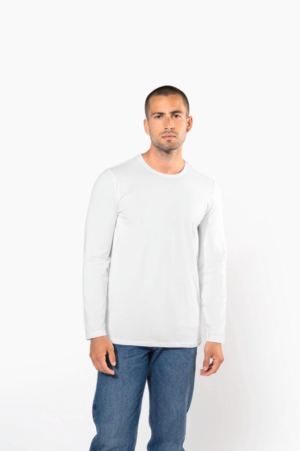 T-shirt decote redondo de manga comprida