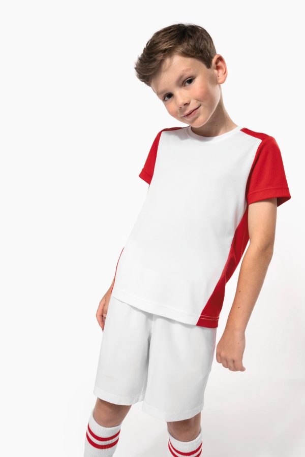 T-shirt de desporto bicolor eco-responsável de criança