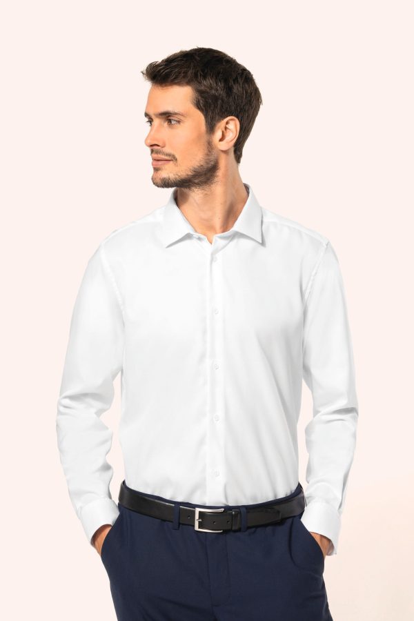 Camisa Oxford Pinpoint manga comprida de homem