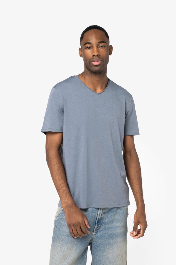 T-shirt eco-responsável slub sem acabamento de homem