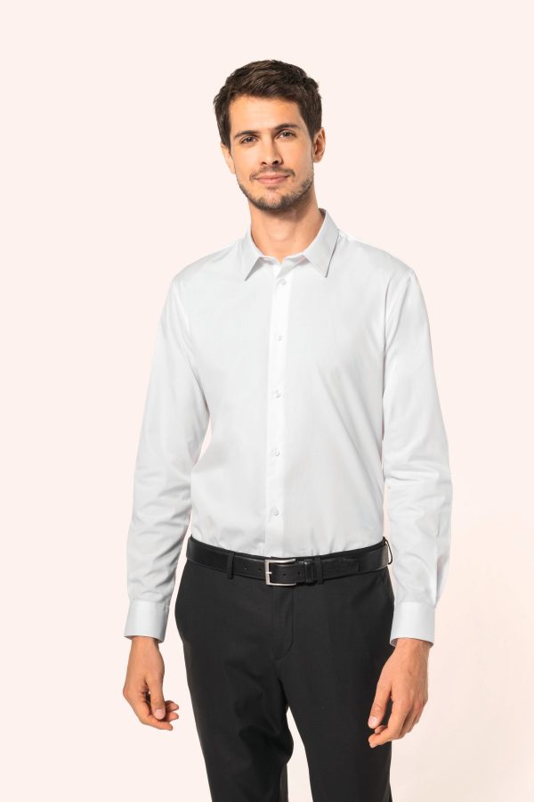 Camisa popeline em algodão Supima® de homem