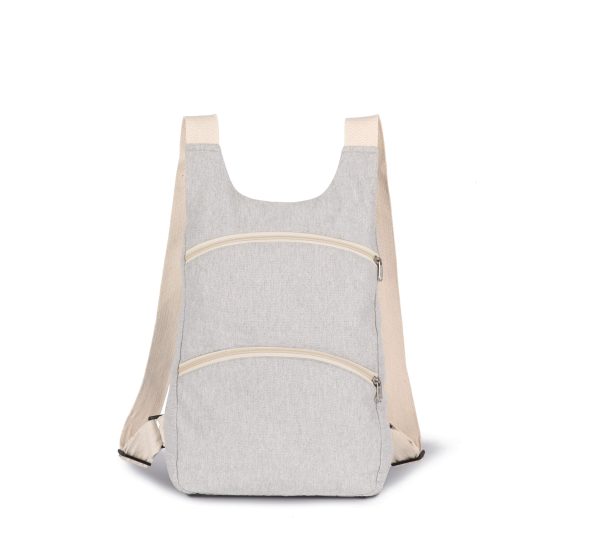 Mochila reciclada com bolso traseiro anti-roubo