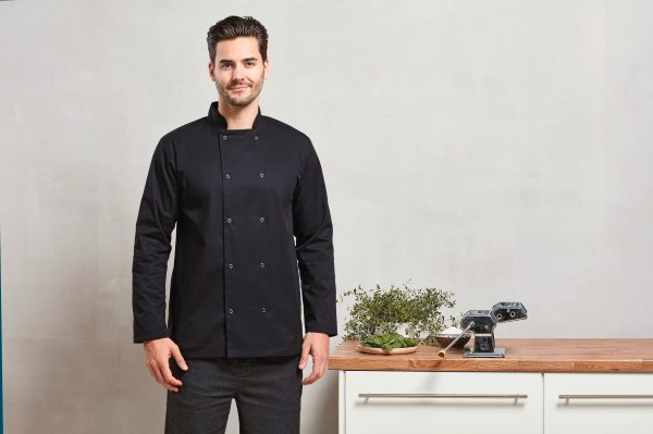 Jaleca de chef de manga comprida