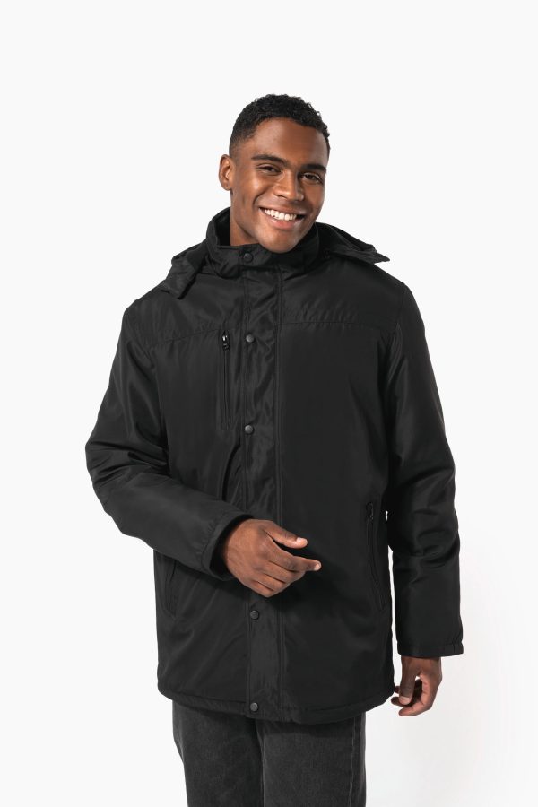 Parka com capuz amovível