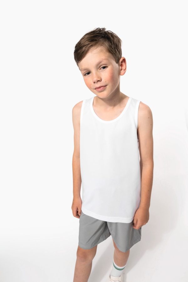 T-shirt de desporto sem manga de criança