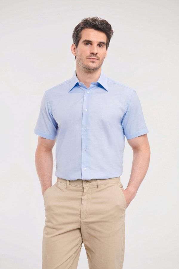 Camisa Oxford de homem manga curta