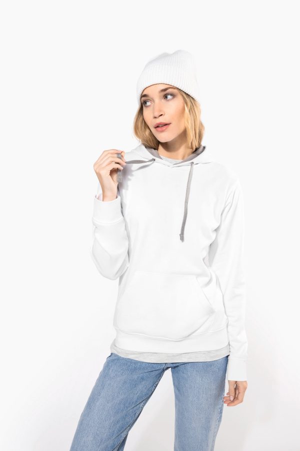 Sweatshirt de senhora com capuz em contraste