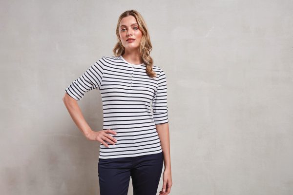 T-shirt de senhora com mangas dobráveis "Long John"