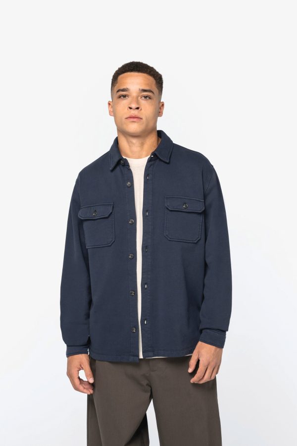 Sobrecamisa cardada eco-responsável com aspecto lavado de homem
