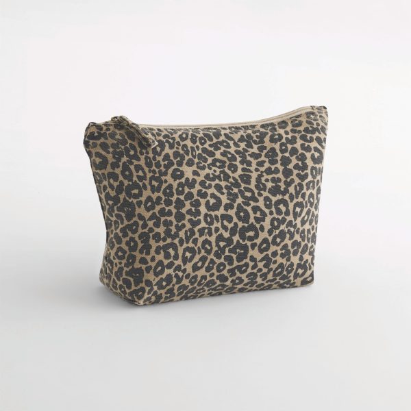 Bolsa em tecido com padrão leopardo