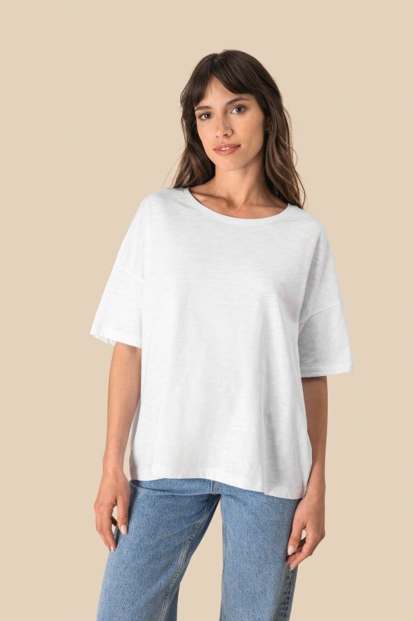 T-shirt slub oversize eco-responsável de senhora