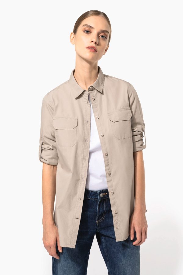Camisa Safari de senhora manga comprida
