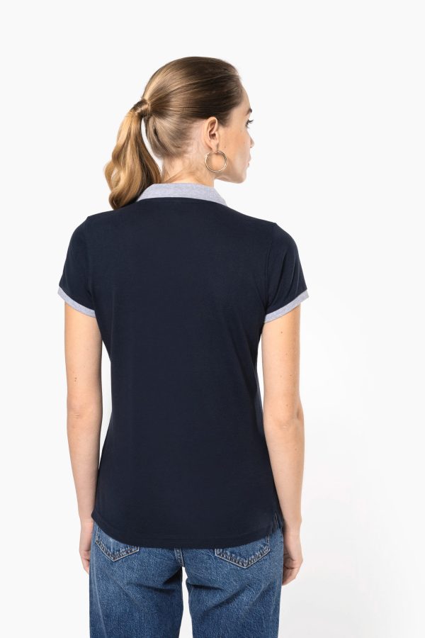 Polo de senhora piqué bicolor