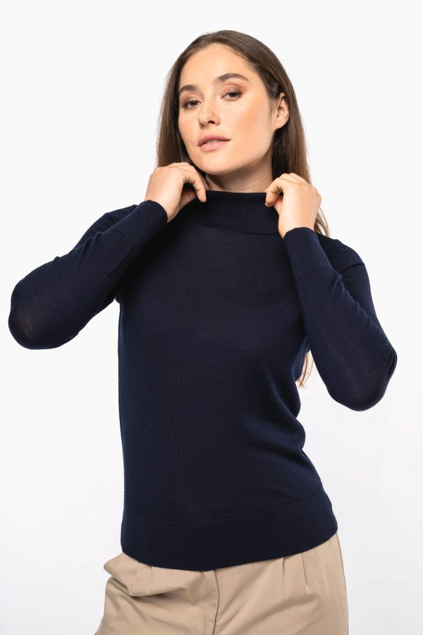 Camisola Merino de gola alta de senhora