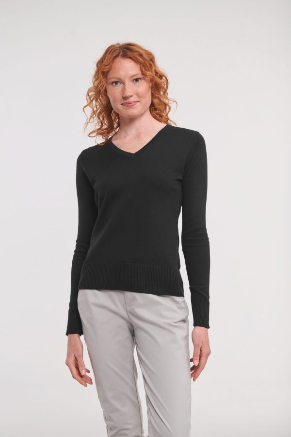 Pullover de senhora com decote em V