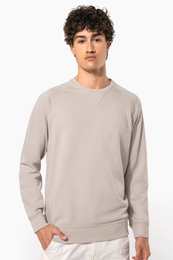 Sweatshirt BIO de homem com decote redondo e mangas raglan