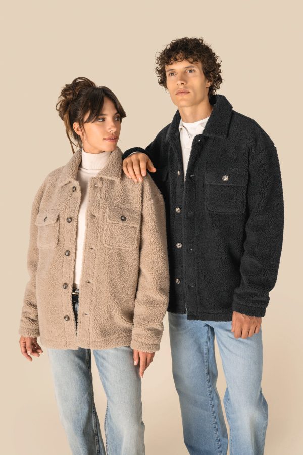 Sobrecamisa com ombros descaídos em sherpa unissexo