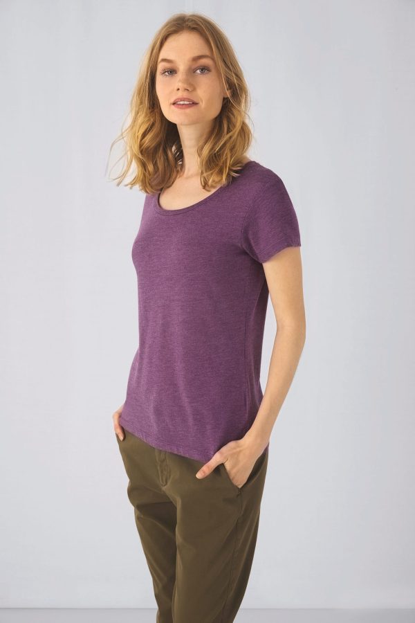 T-shirt Triblend de senhora com decote redondo