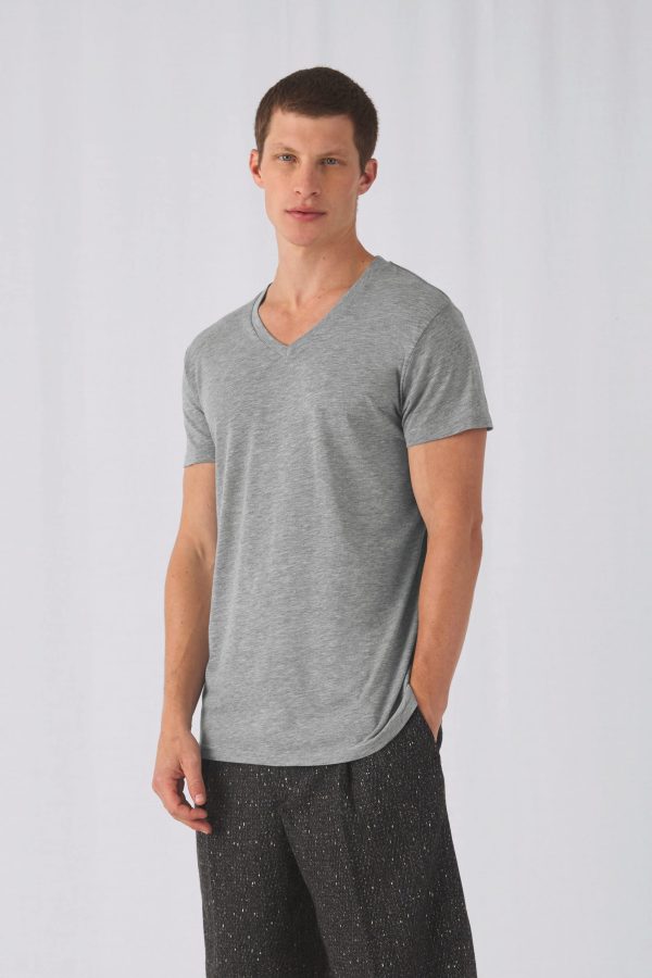 T-shirt Triblend de homem com decote em V