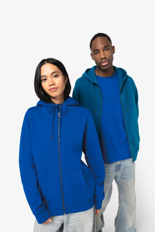 Sweatshirt eco-responsável com fecho e capuz unissexo