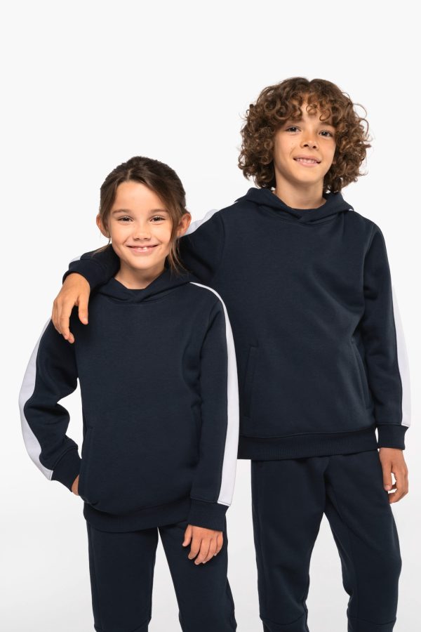 Sweatshirt com capuz teamwear bicolor de criança