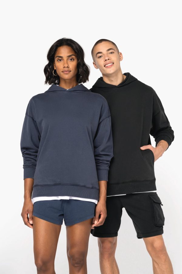 Sweatshirt eco-responsável com capuz aspecto lavado oversize unissexo