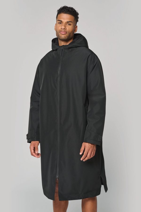 Parka comprida forrada em sherpa unissexo