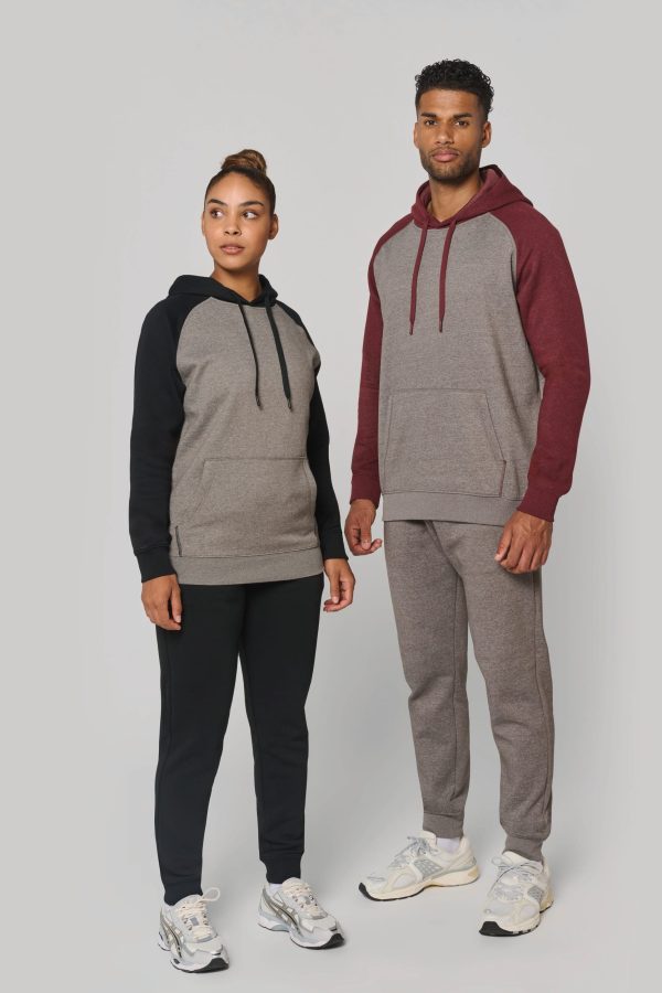 Sweatshirt com capuz bicolor de adulto