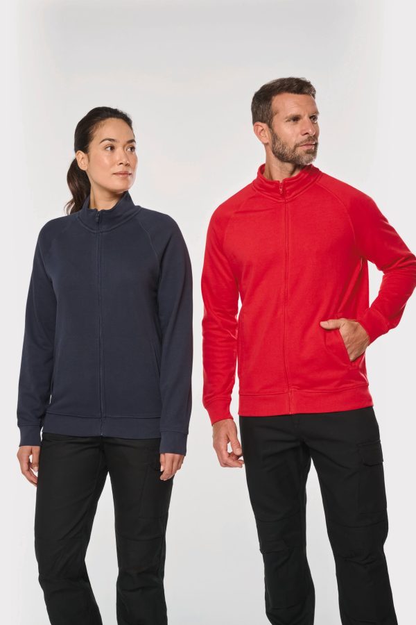 Casaco sweatshirt de algodão com mangas raglan unissexo