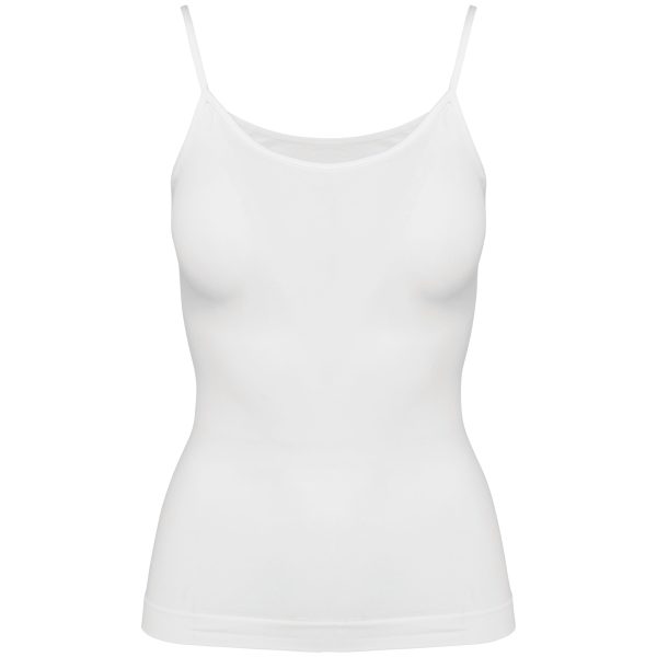 Top eco-responsável sem costuras e com alças finas de senhora