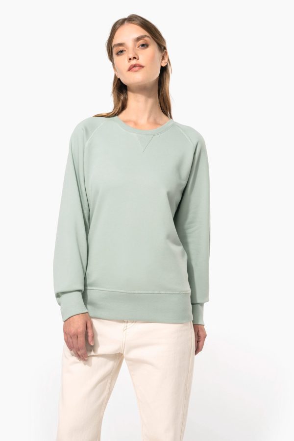 Sweatshirt BIO de senhora com decote redondo e mangas raglan