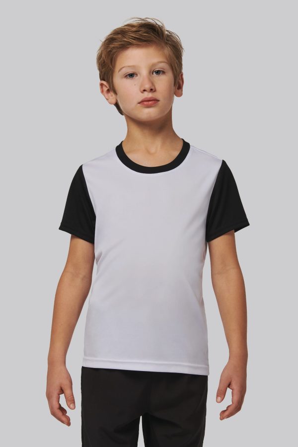T-shirt multidesporto bicolor infantil de manga curta