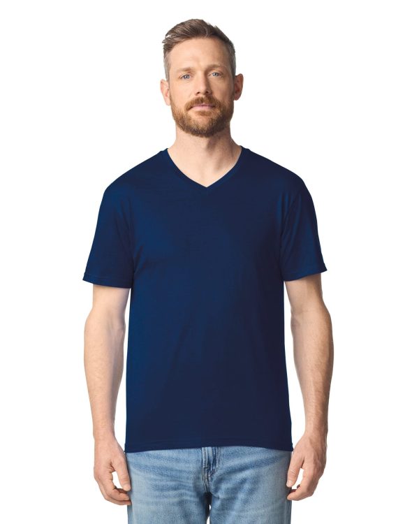 SOFT STYLE ADULT V-NECK T-SHIRT T-shirt de homem com decote em V