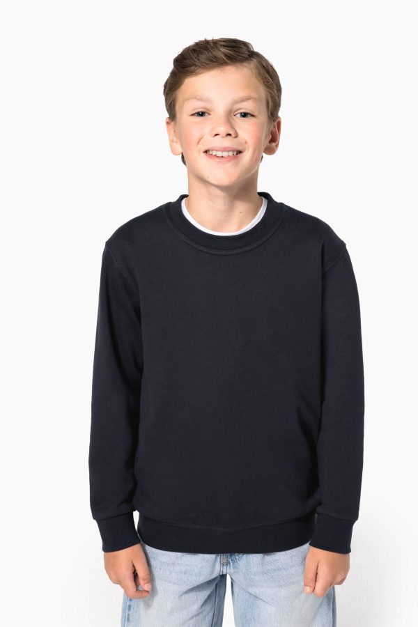 Sweatshirt reciclada decote redondo criança
