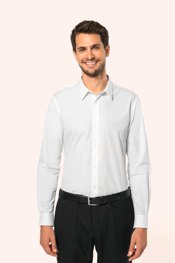 Camisa popeline manga comprida de homem