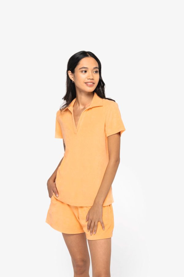 Polo eco-responsável em malha turca de senhora