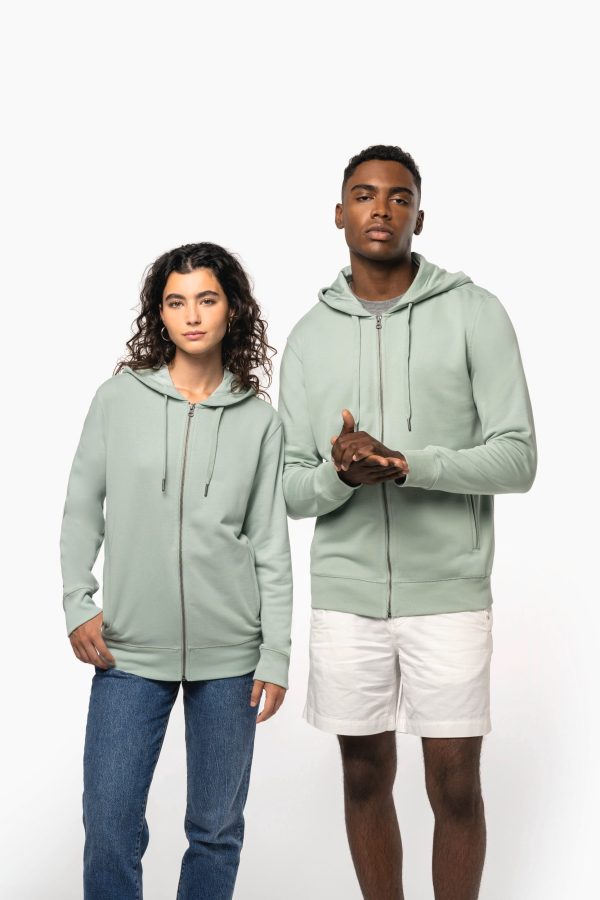 Sweatshirt com fecho e capuz eco-responsável unisex
