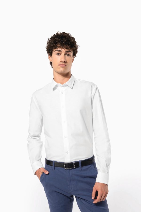 Camisa Oxford manga comprida de homem