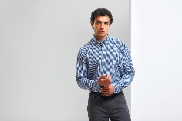 Camisa vichy com quadrados grandes