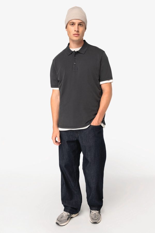 Polo eco-responsável com aspecto lavado em jersey de homem