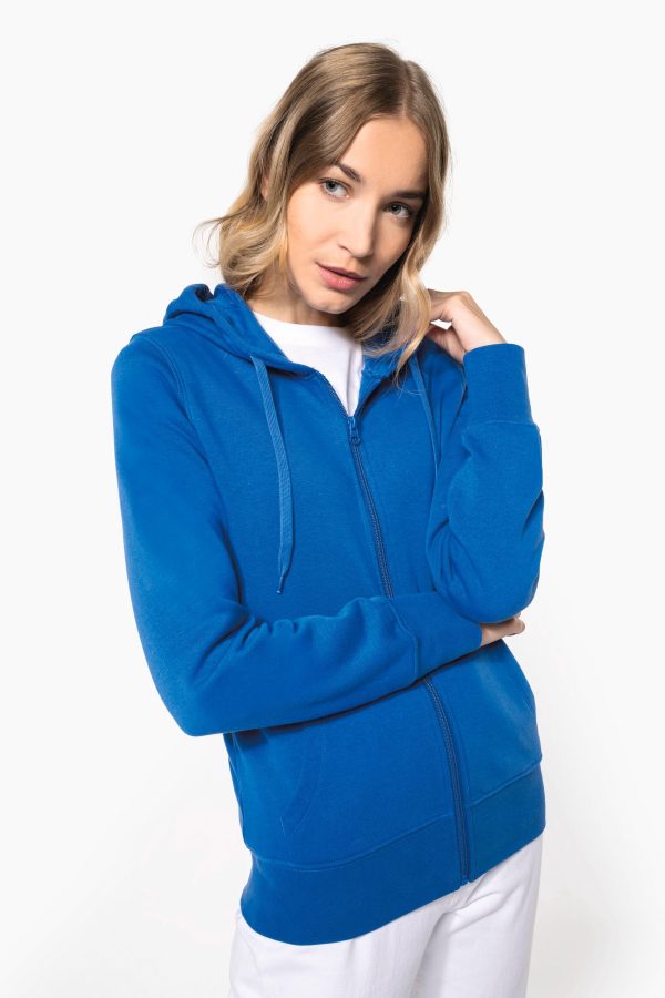 Sweatshirt eco-responsável com capuz e fecho de senhora