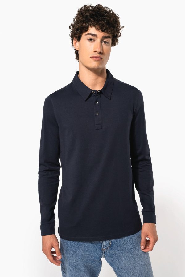 Polo jersey de homem de manga comprida