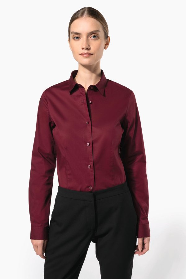 Camisa de senhora manga comprida  com Stretch
