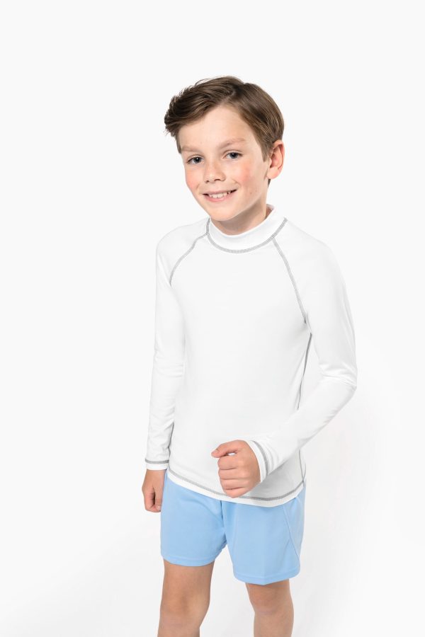 T-shirt técnica de criança de manga comprida com protecção anti-UV