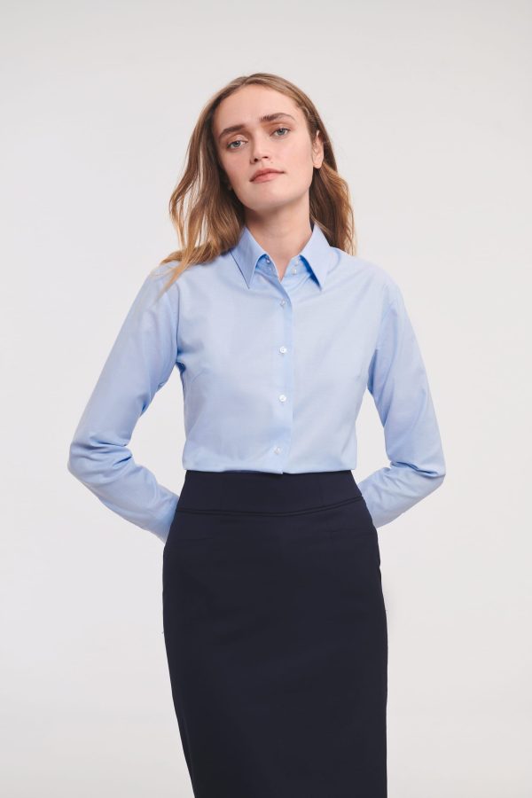 Camisa Oxford de senhora de manga comprida