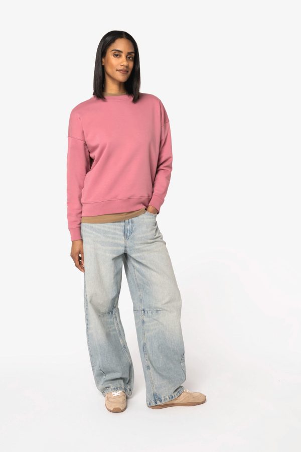 Sweatshirt eco-responsável decote redondo com ombros descaídos de senhora