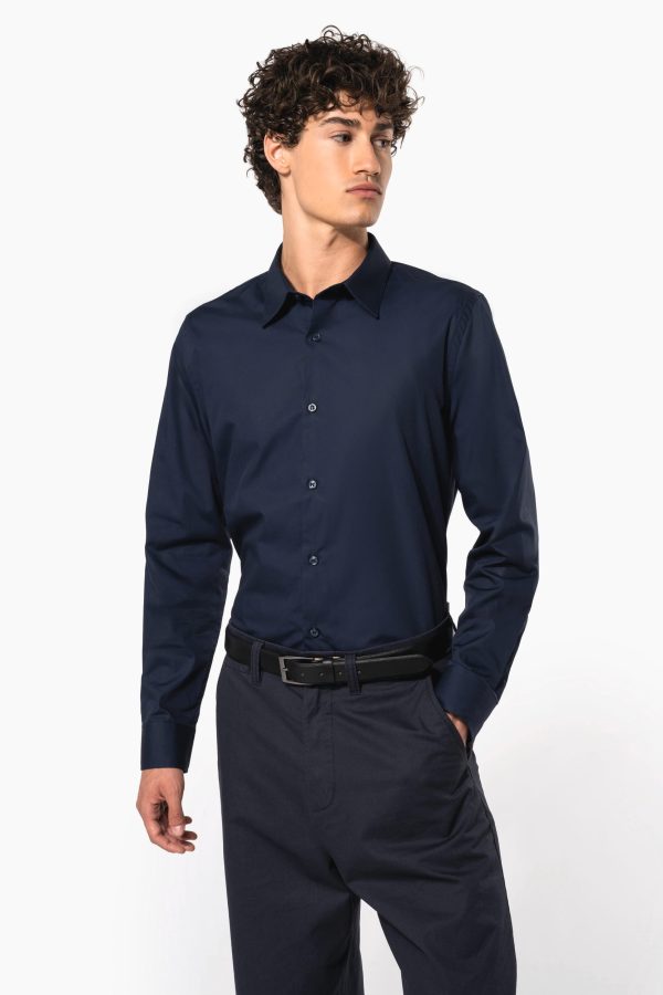 Camisa de homem em popeline de manga comprida