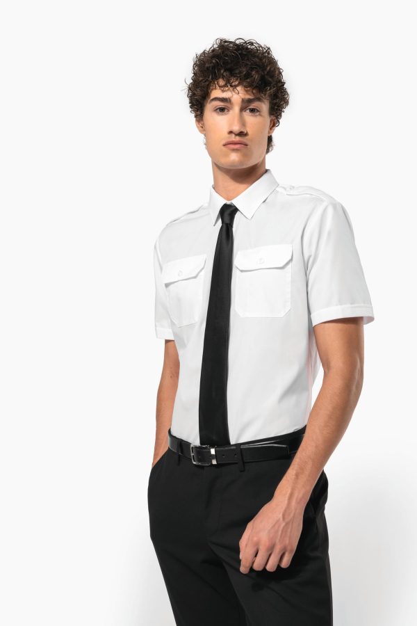 Camisa piloto de homem de manga curta