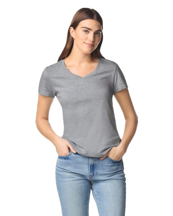 SOFT STYLE LADIE'S V-NECK T-SHIRT T-shirt de senhora com decote em V